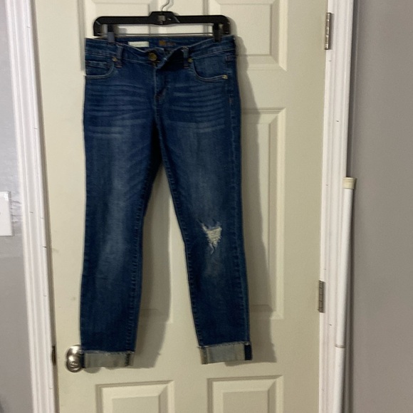 Kut from the Kloth Denim - Kut “Amy” crop with cuff. , like new..2 pair. One pair has torn left knee